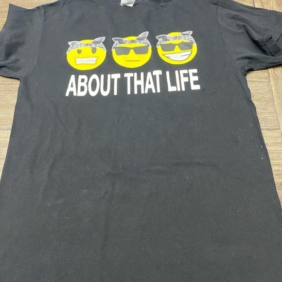 Alstyle  Apparel active wear About that life graphic t shirt with emoji - Picture 2 of 7